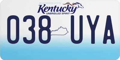 KY license plate 038UYA