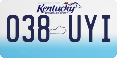 KY license plate 038UYI