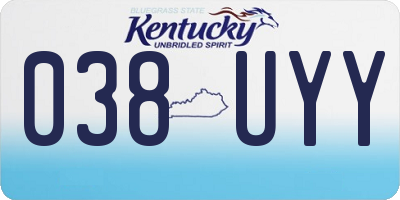 KY license plate 038UYY