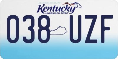 KY license plate 038UZF