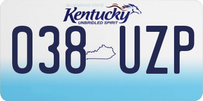 KY license plate 038UZP