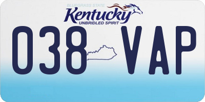 KY license plate 038VAP