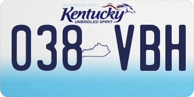 KY license plate 038VBH