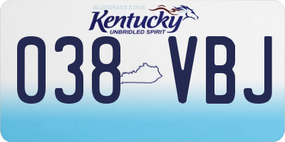 KY license plate 038VBJ