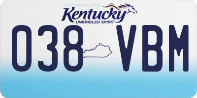KY license plate 038VBM