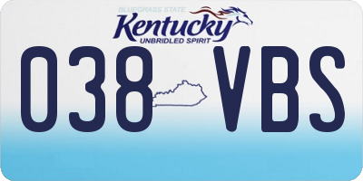 KY license plate 038VBS