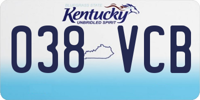 KY license plate 038VCB