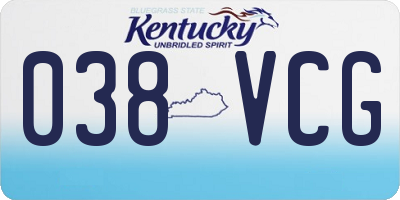 KY license plate 038VCG