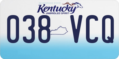 KY license plate 038VCQ