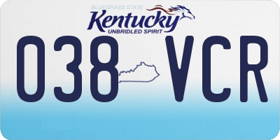 KY license plate 038VCR