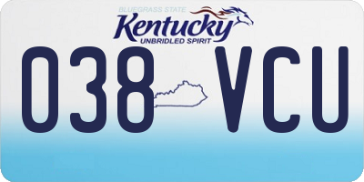 KY license plate 038VCU