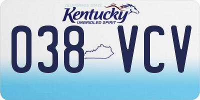 KY license plate 038VCV