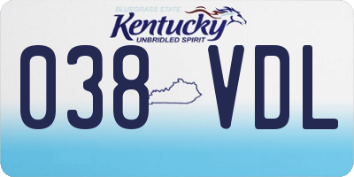 KY license plate 038VDL