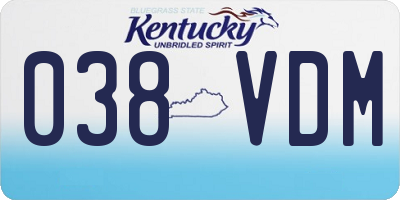 KY license plate 038VDM