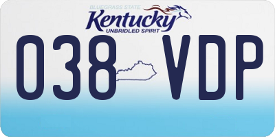 KY license plate 038VDP