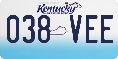 KY license plate 038VEE