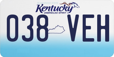 KY license plate 038VEH