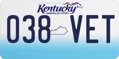 KY license plate 038VET