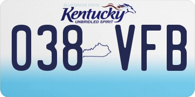 KY license plate 038VFB