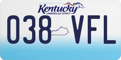 KY license plate 038VFL