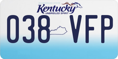 KY license plate 038VFP