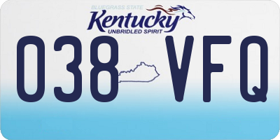 KY license plate 038VFQ