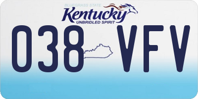 KY license plate 038VFV