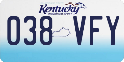 KY license plate 038VFY