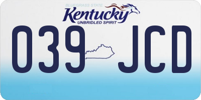 KY license plate 039JCD