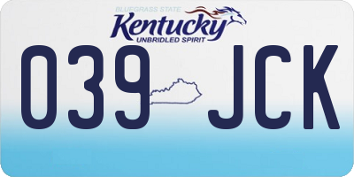 KY license plate 039JCK