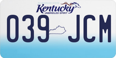 KY license plate 039JCM