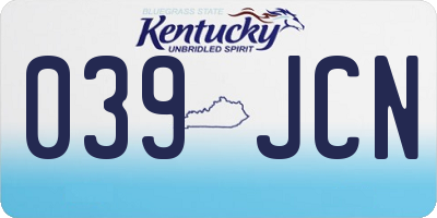 KY license plate 039JCN