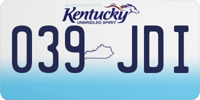 KY license plate 039JDI