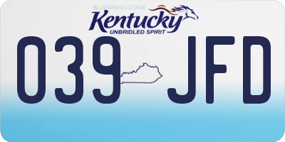 KY license plate 039JFD