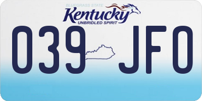 KY license plate 039JFO