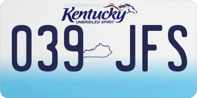 KY license plate 039JFS