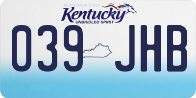 KY license plate 039JHB
