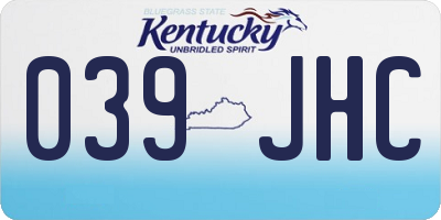KY license plate 039JHC