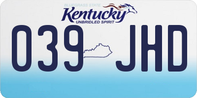 KY license plate 039JHD