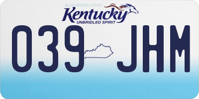 KY license plate 039JHM