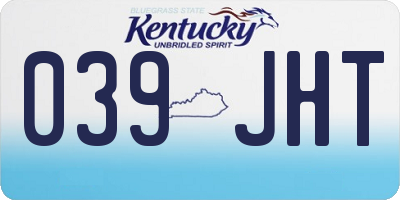 KY license plate 039JHT