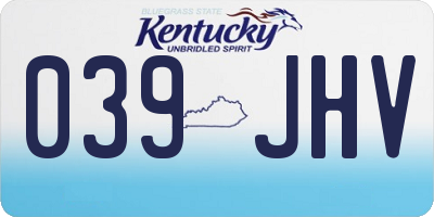 KY license plate 039JHV