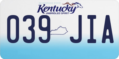 KY license plate 039JIA