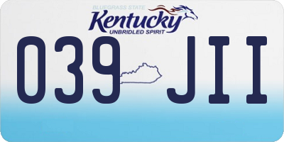 KY license plate 039JII