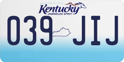 KY license plate 039JIJ