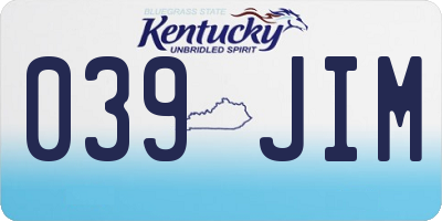 KY license plate 039JIM