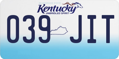 KY license plate 039JIT