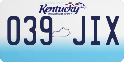 KY license plate 039JIX