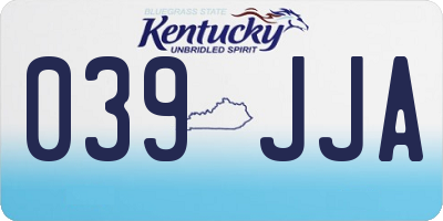 KY license plate 039JJA