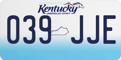 KY license plate 039JJE